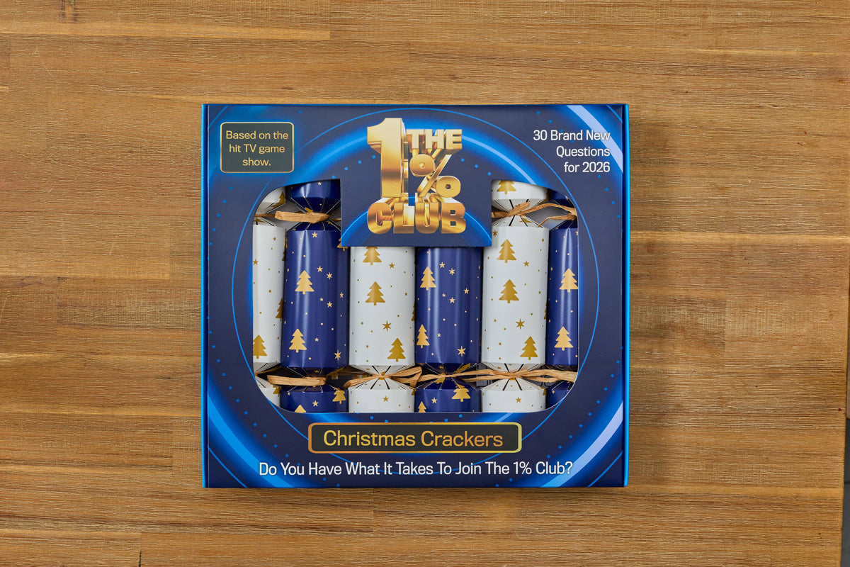 The 1% Club 2026 Christmas Crackers | 6 Crackers & Family Game | NEW for Christmas 2026 - REGN