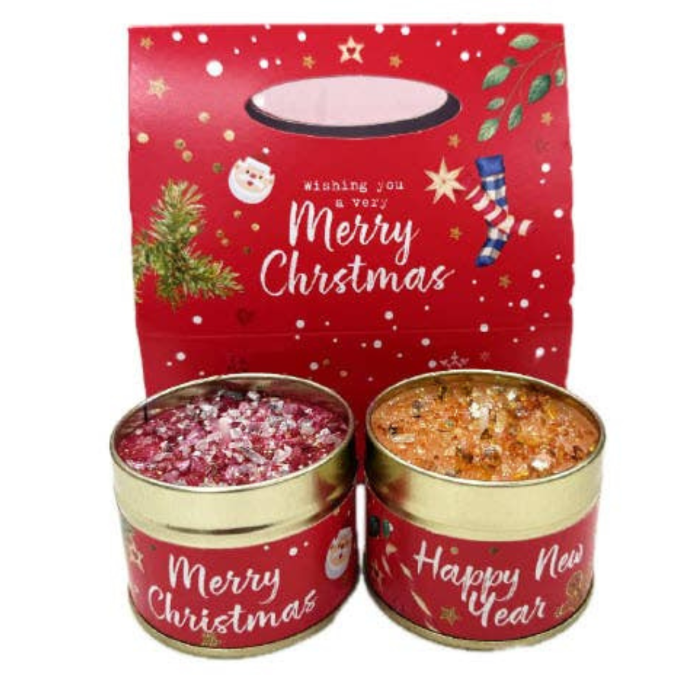 The Red One Christmas Candle Duo – Merry Christmas / Happy New Year | 2 Scented Candles - REGN