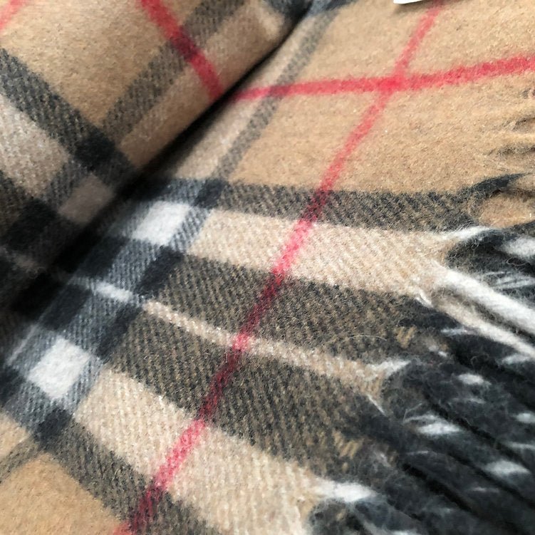 Thomson Camel Recycled Wool Blanket in Classic Tartan Check - REGN