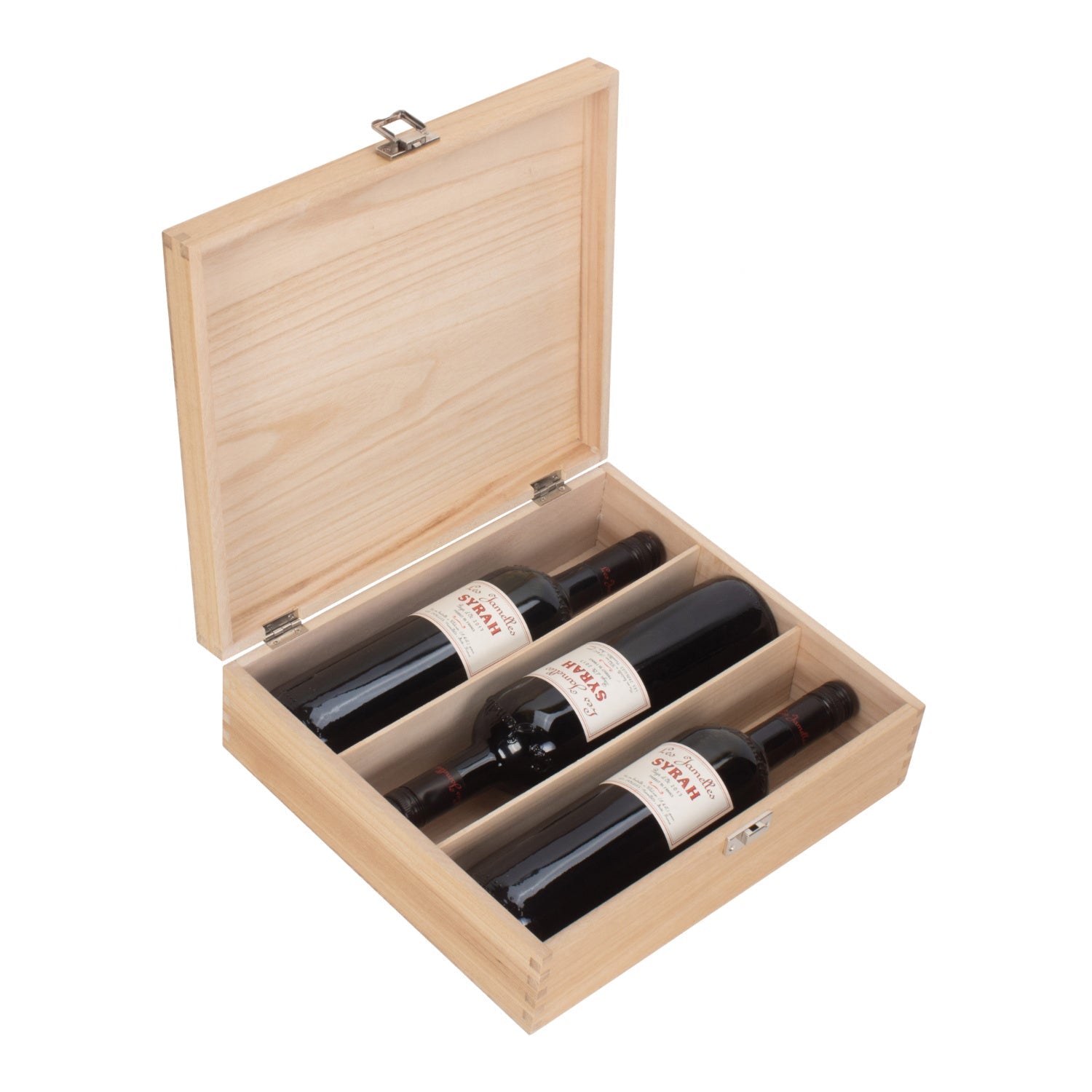 Three Bottle Clear Varnish Wooden Box - REGN