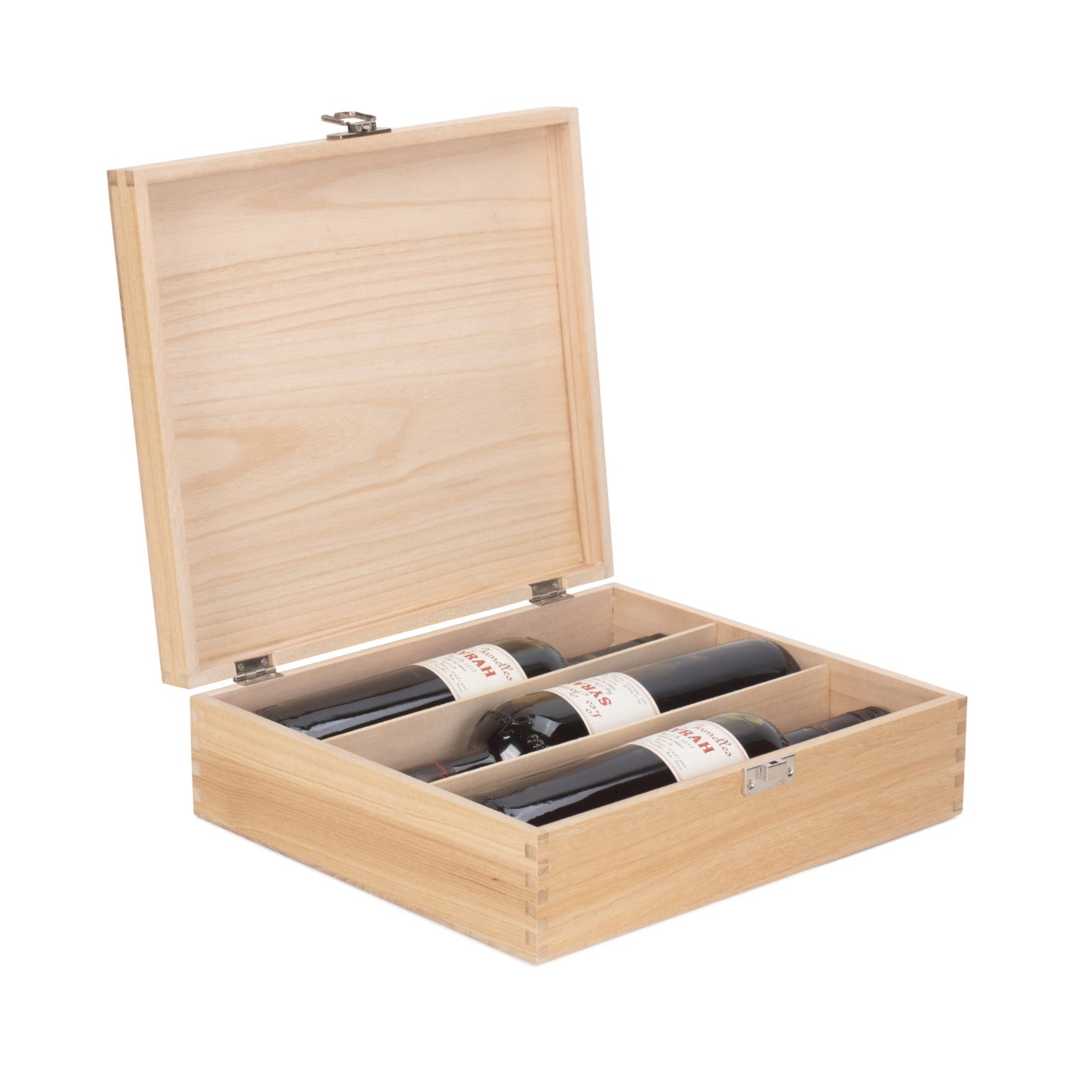 Three Bottle Clear Varnish Wooden Box - REGN