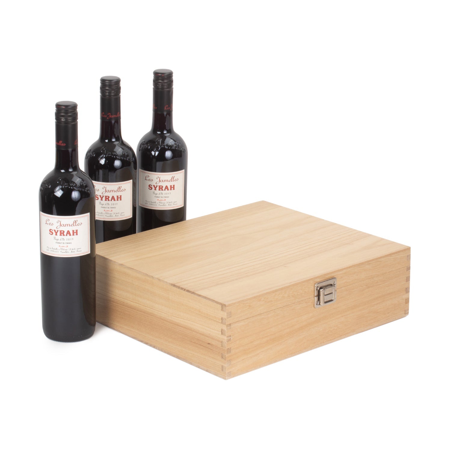 Three Bottle Clear Varnish Wooden Box - REGN
