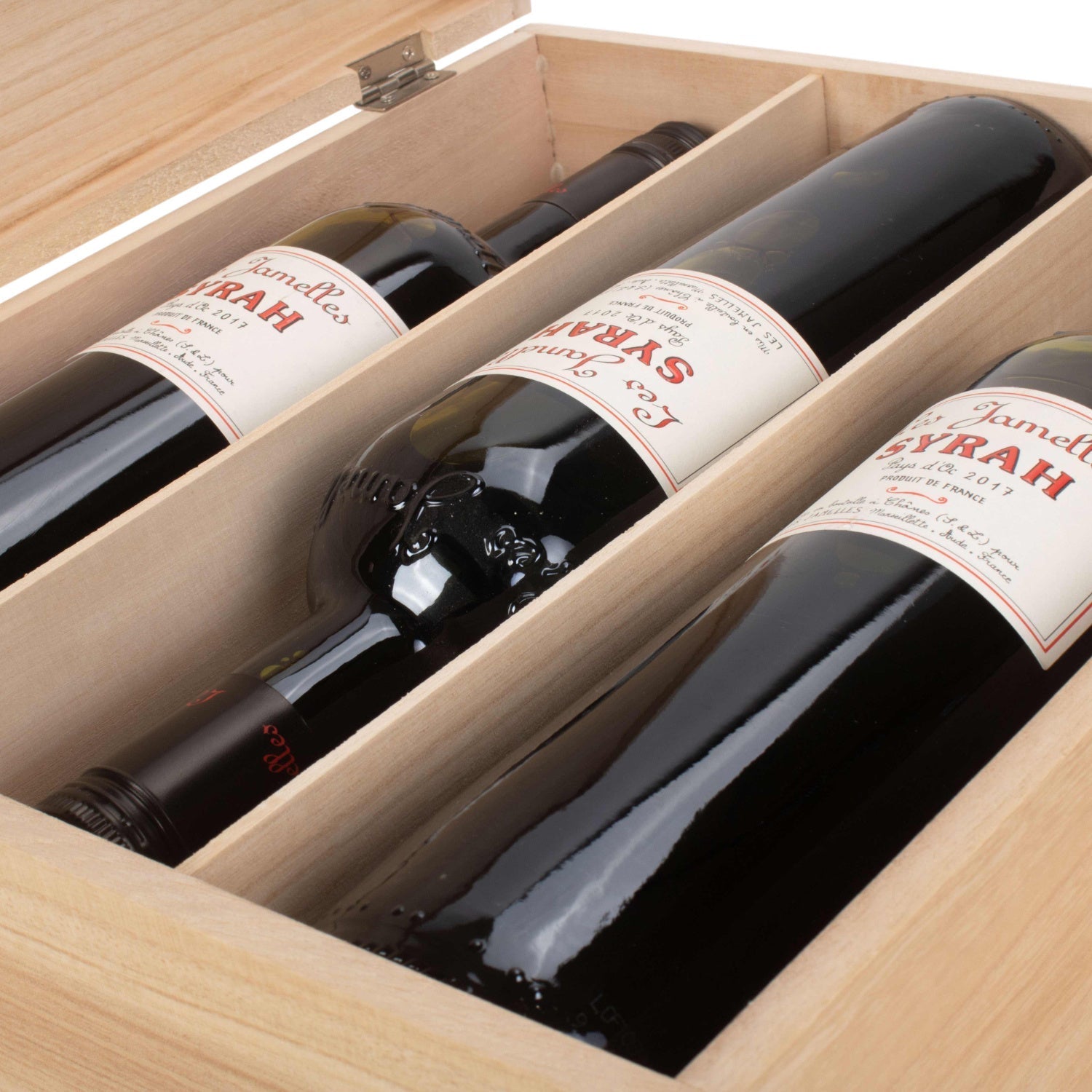Three Bottle Clear Varnish Wooden Box - REGN