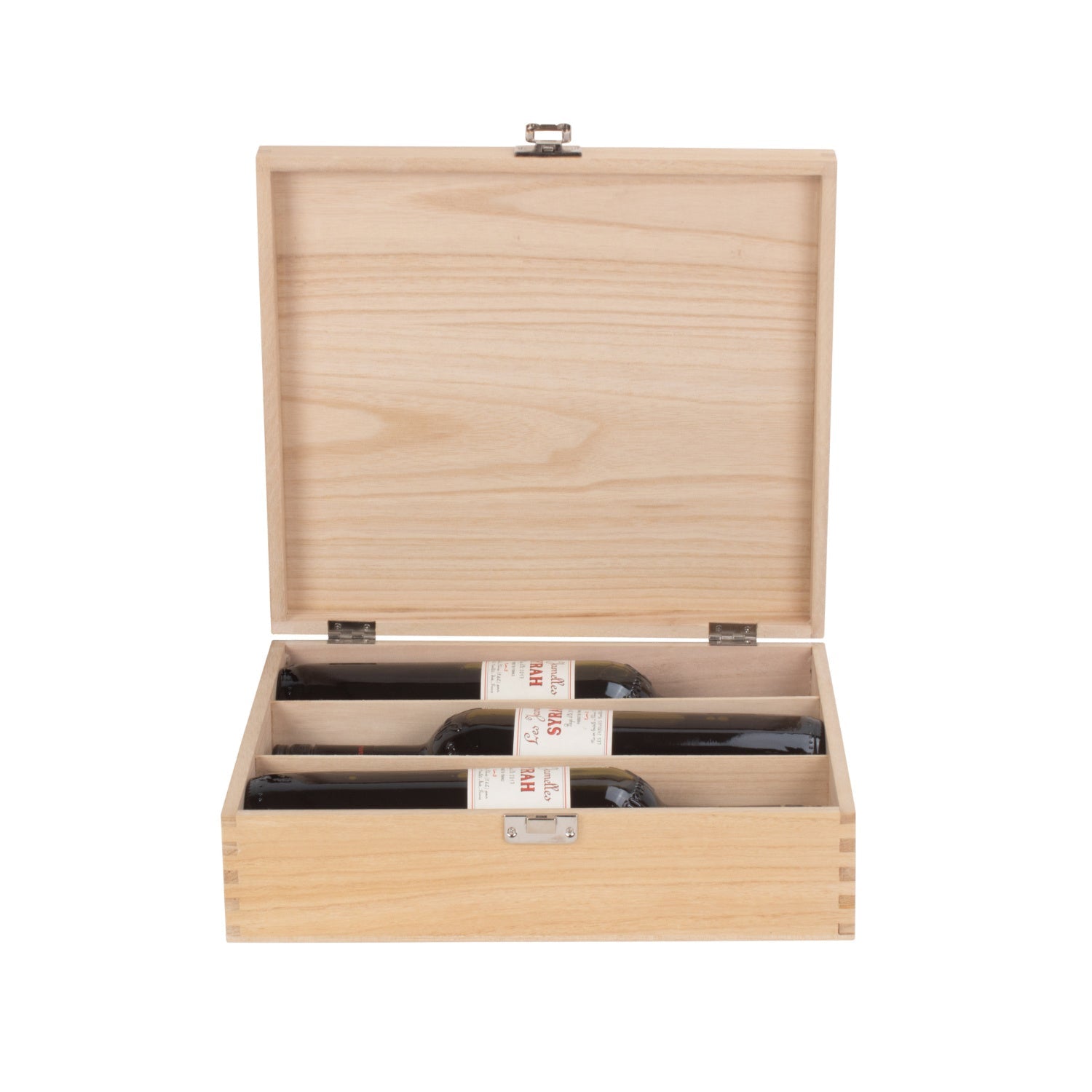 Three Bottle Clear Varnish Wooden Box - REGN