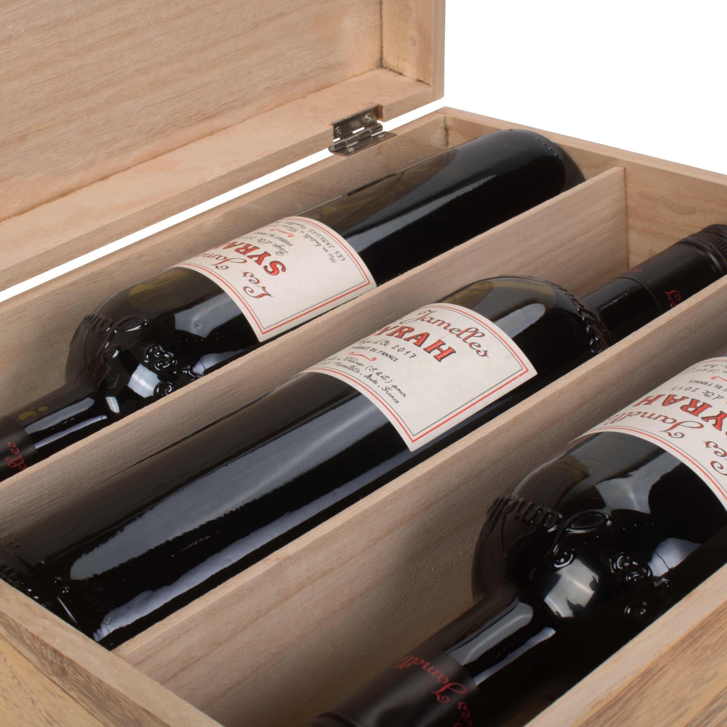 Three Bottle Oak Effect Wooden Box - REGN