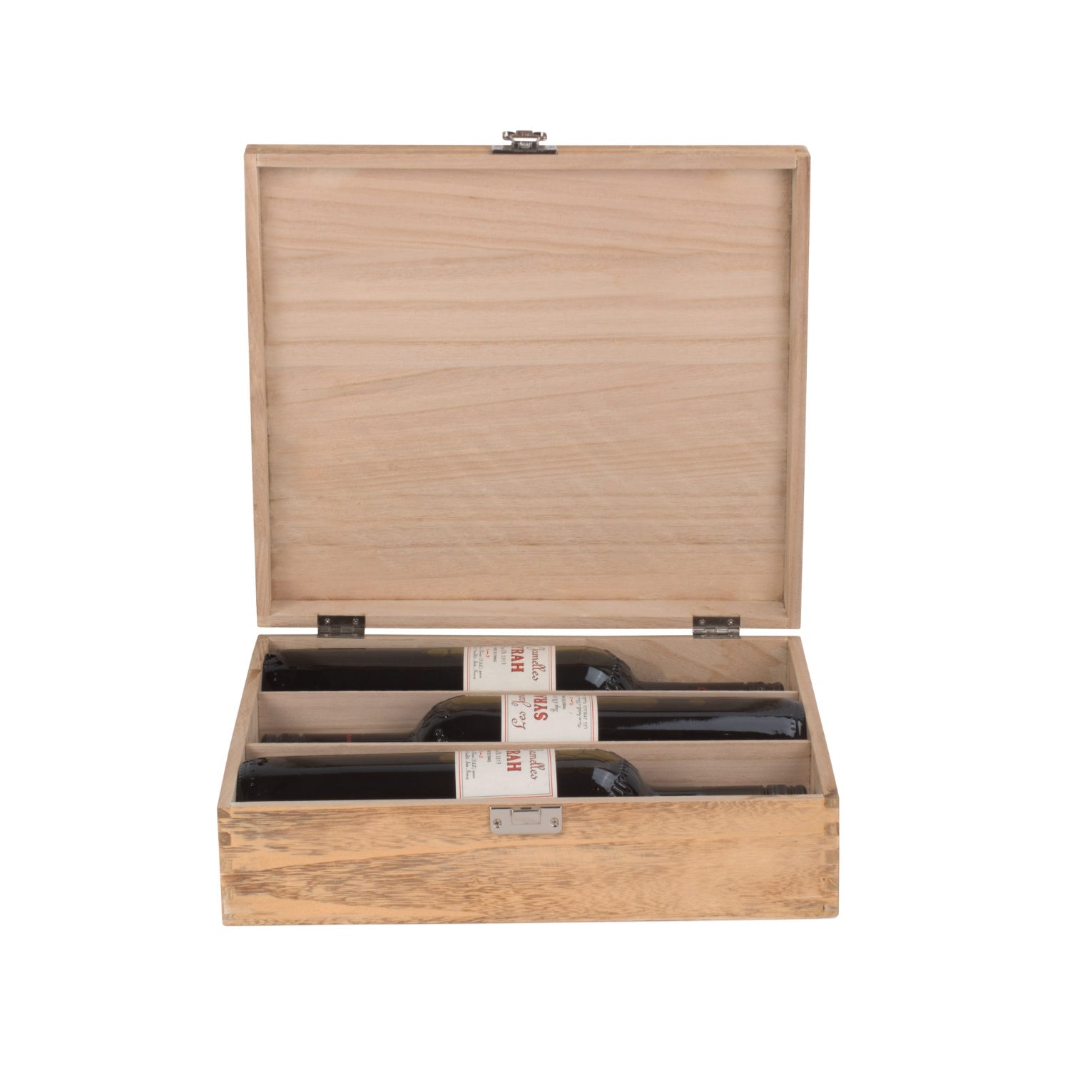Three Bottle Oak Effect Wooden Box - REGN