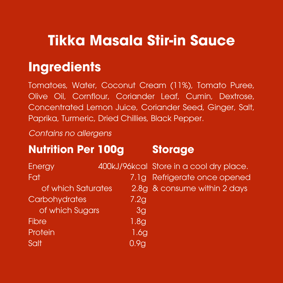 Tikka Masala Stir - in Sauce 260g – Low FODMAP, Gluten Free & Vegan - REGN