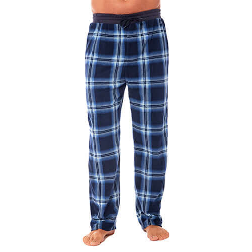 Toro Rocco Men's Fleece Lounge Pyjama Pants Checkered Design Elastic Waistband Relaxed - REGN