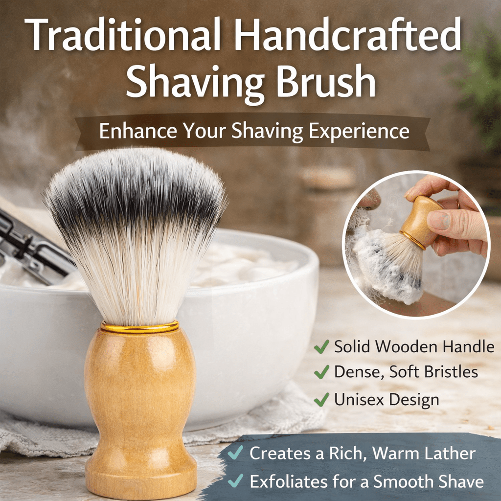 Traditional Handcrafted Shaving Brush with Wooden Handle - REGN