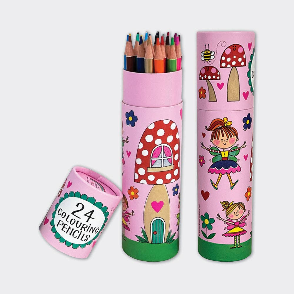 Tube of 24 Colouring Pencils - Fairytale Garden - REGN