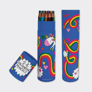 Tube of 24 Colouring Pencils - Unicorn & Rainbow - REGN