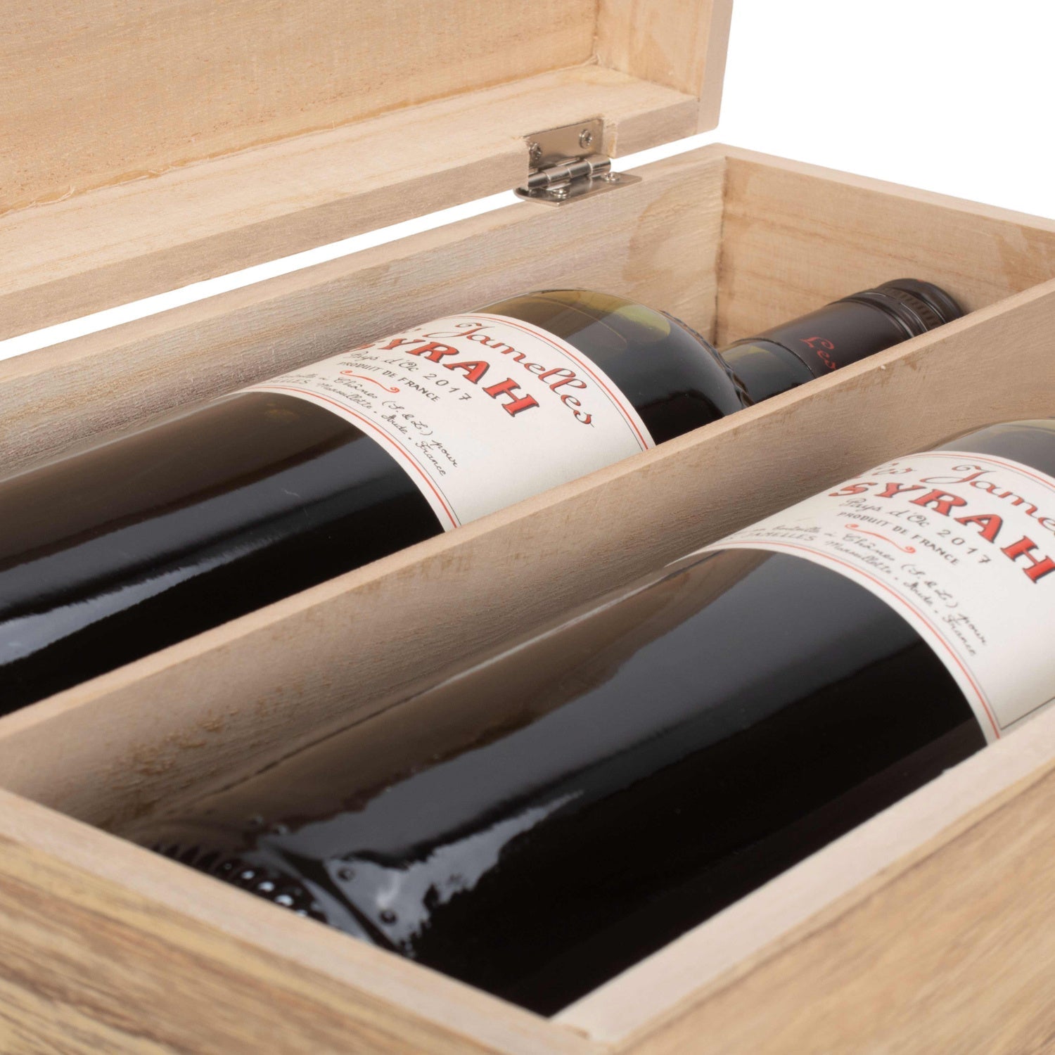 Two Bottle Oak Effect Wooden Box - REGN