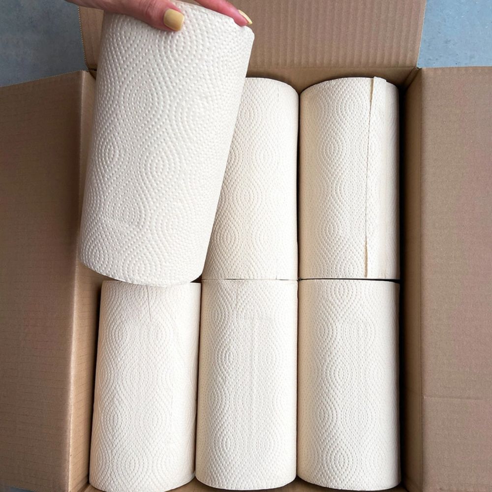 Unbleached Bamboo Kitchen Roll Single Roll – 120 Sheets FSC Certified - REGN
