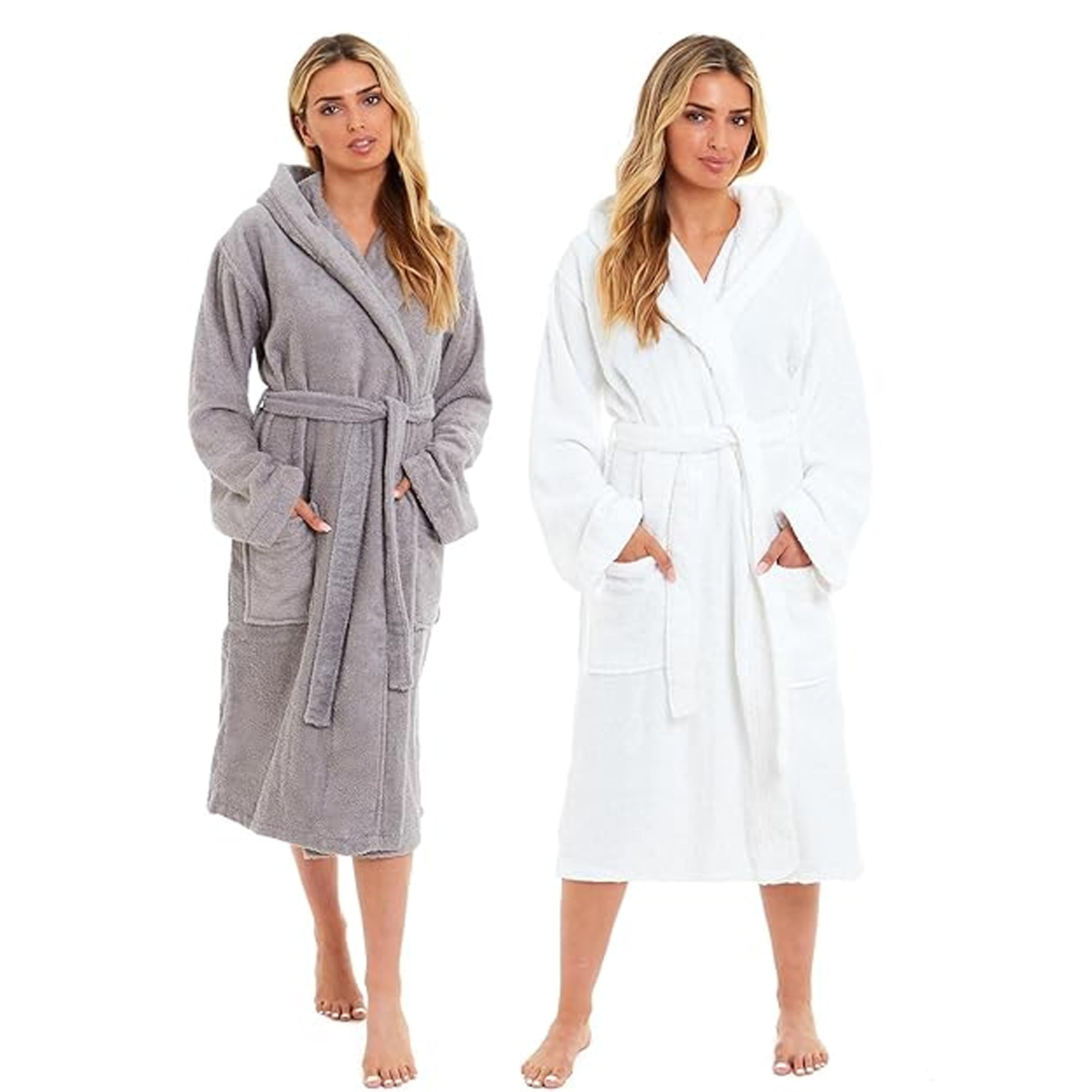 Sock Stack Unisex Bamboo Hooded Dressing Gown Towelling Bath Robe Super Soft Machine