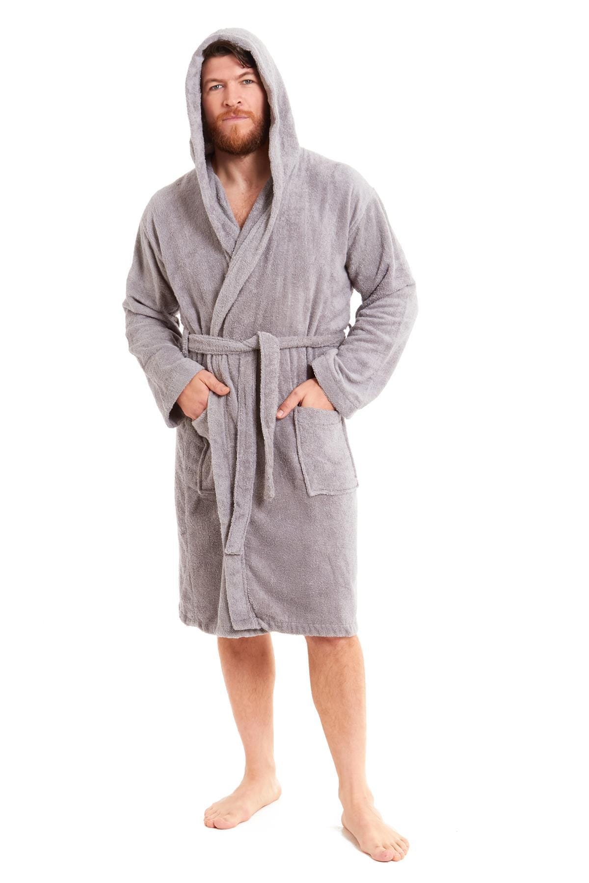 Sock Stack Unisex Bamboo Hooded Dressing Gown Towelling Bath Robe Super Soft Machine