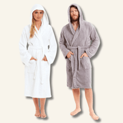 Sock Stack Unisex Bamboo Hooded Dressing Gown Towelling Bath Robe Super Soft Machine
