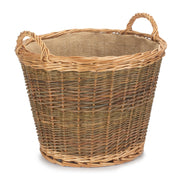Unpeeled Log Basket With Lining - REGN