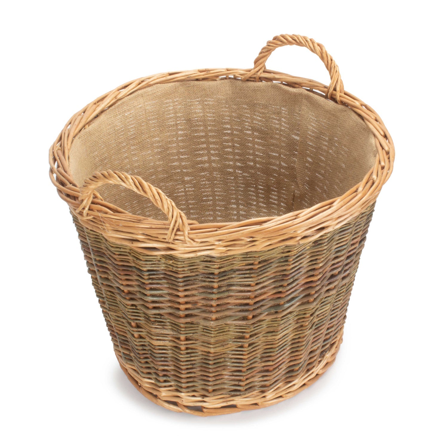Unpeeled Log Basket With Lining - REGN