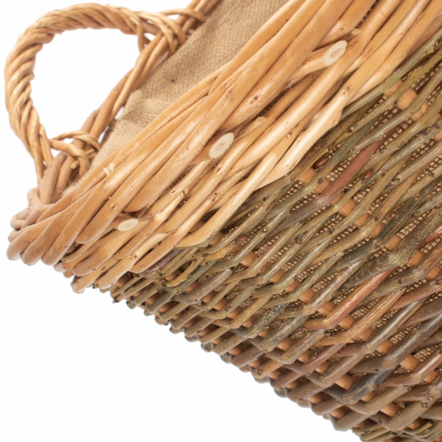 Unpeeled Log Basket With Lining - REGN