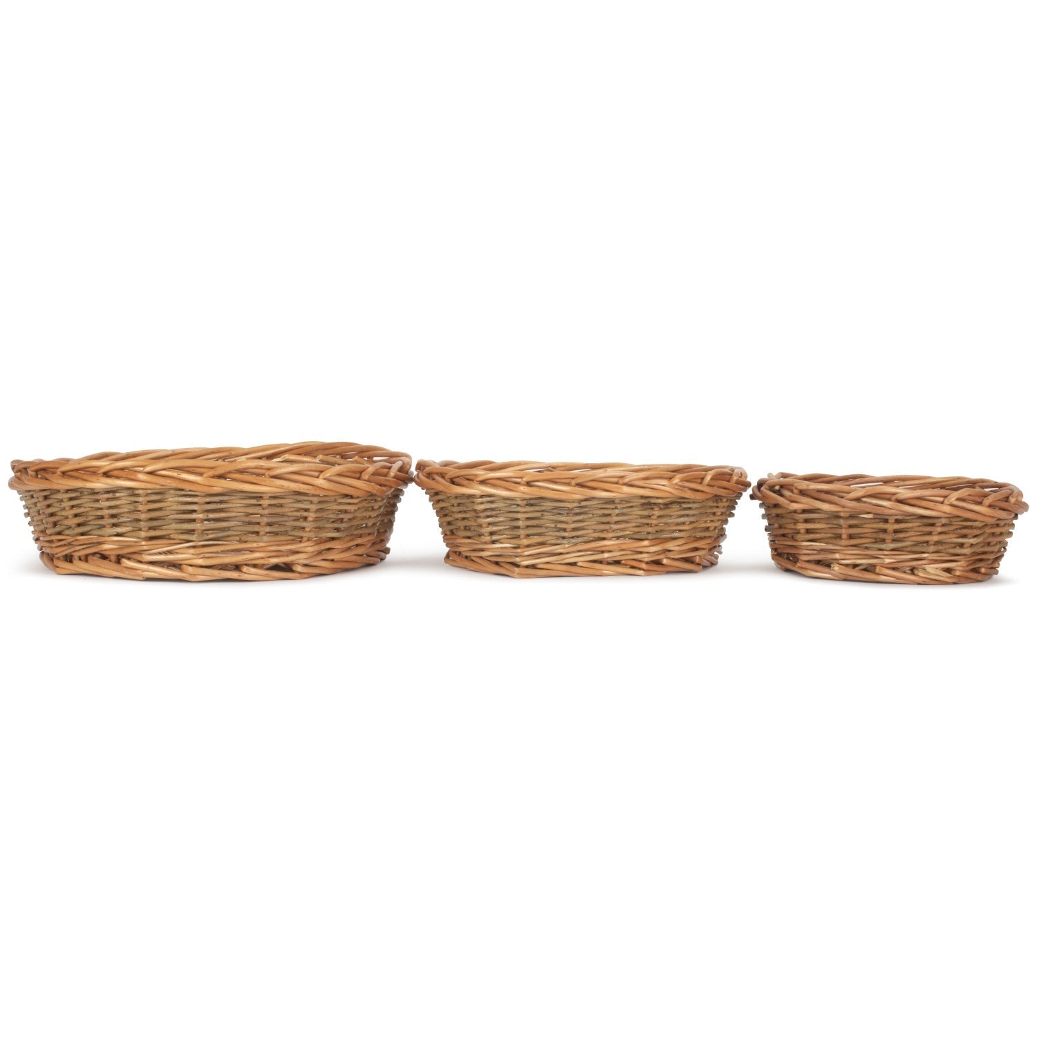 Unpeeled Willow Round Tray Baskets Set 3 - REGN