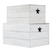 Vintage Star Cut Out Box with Lid Set 2 - REGN