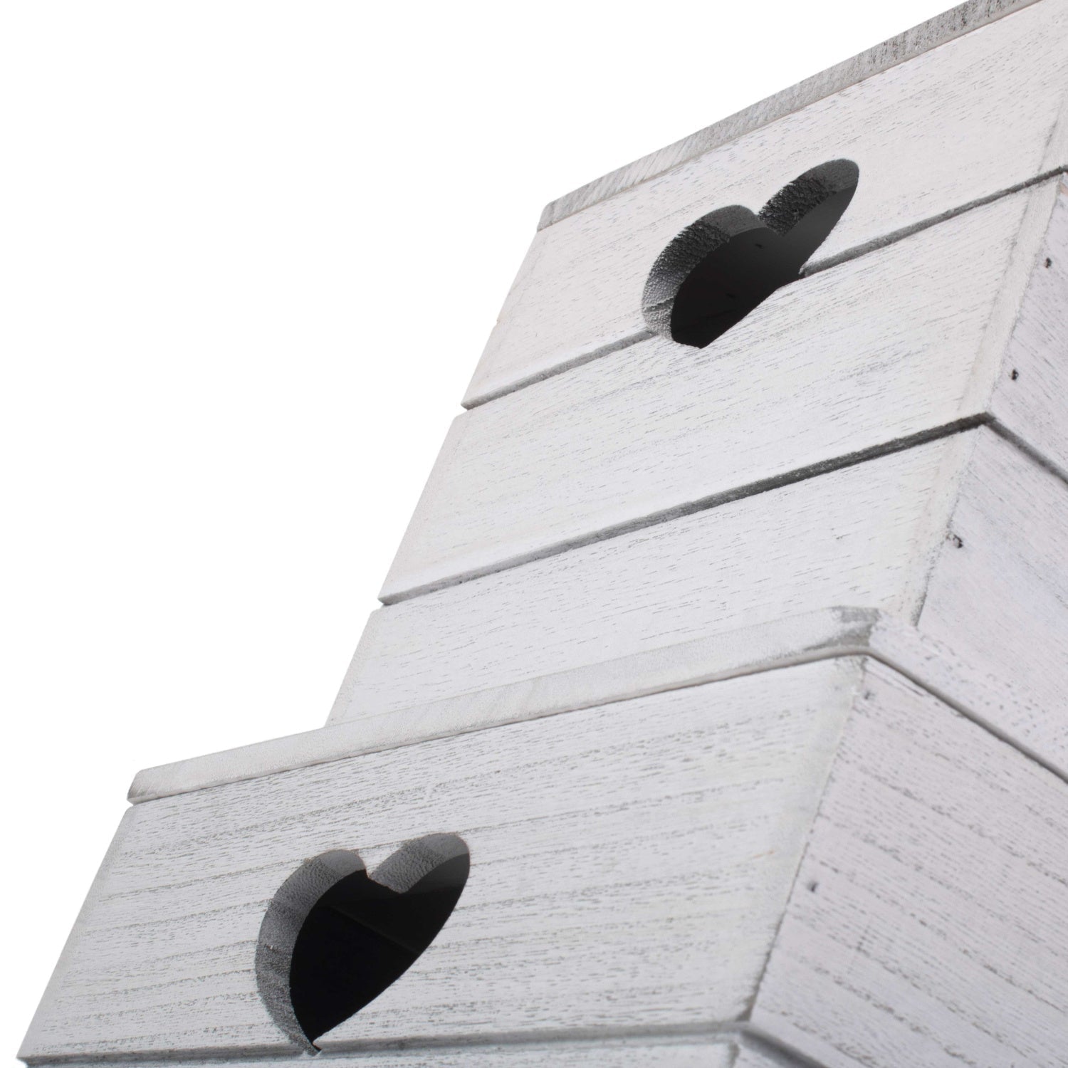 Vintage White Wash Heart Cut-Out Box with Lid Set 2 - REGN