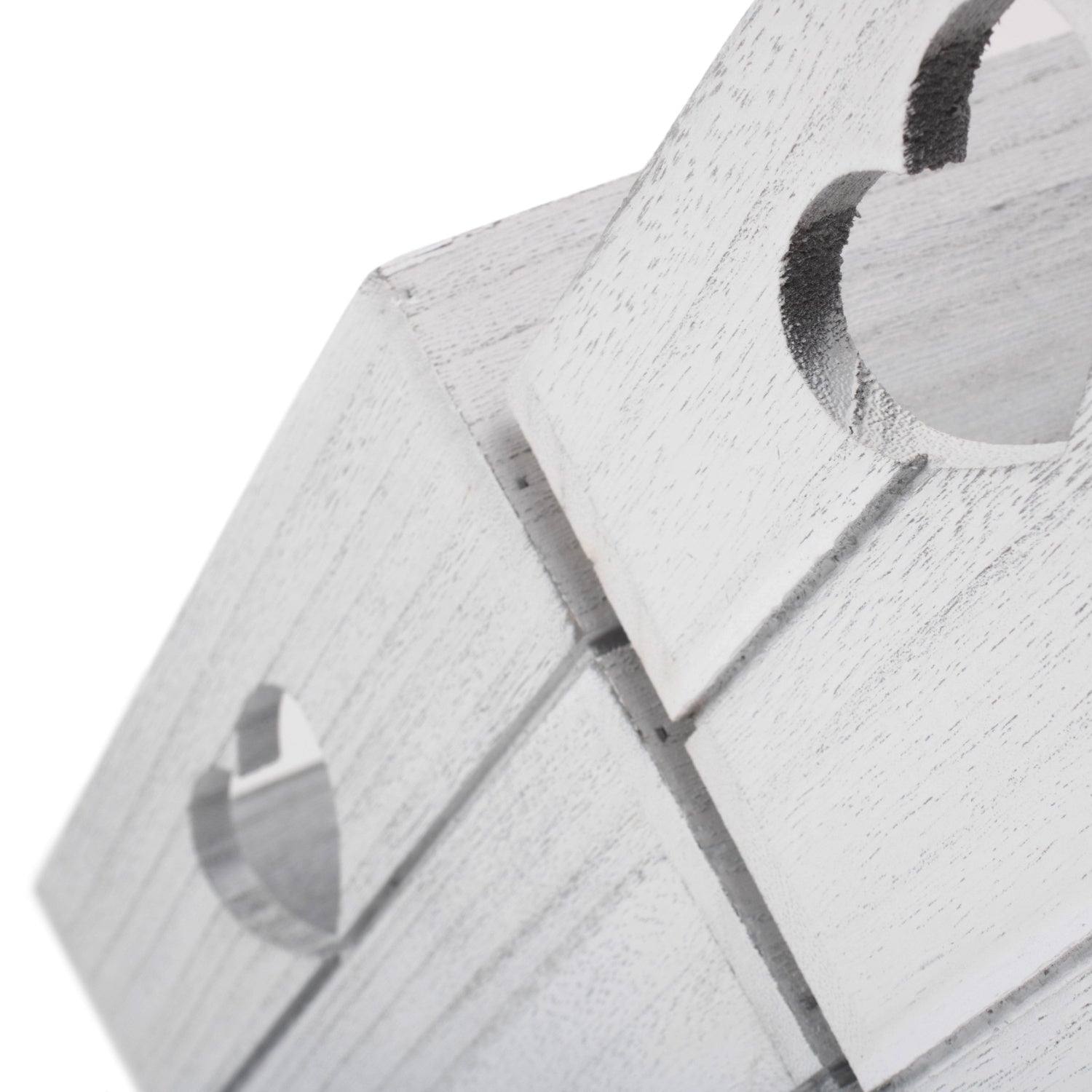 Vintage White Wash Heart Cut-Out Crate Set 2 - REGN