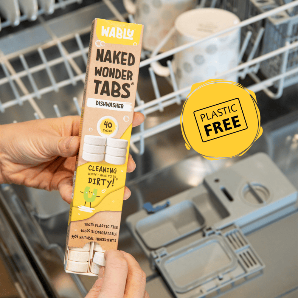 WABLU Dishwash Naked Wonder Tabs® – Eco - Friendly, Plastic - Free Dishwasher Tablets - 40 Pack - REGN