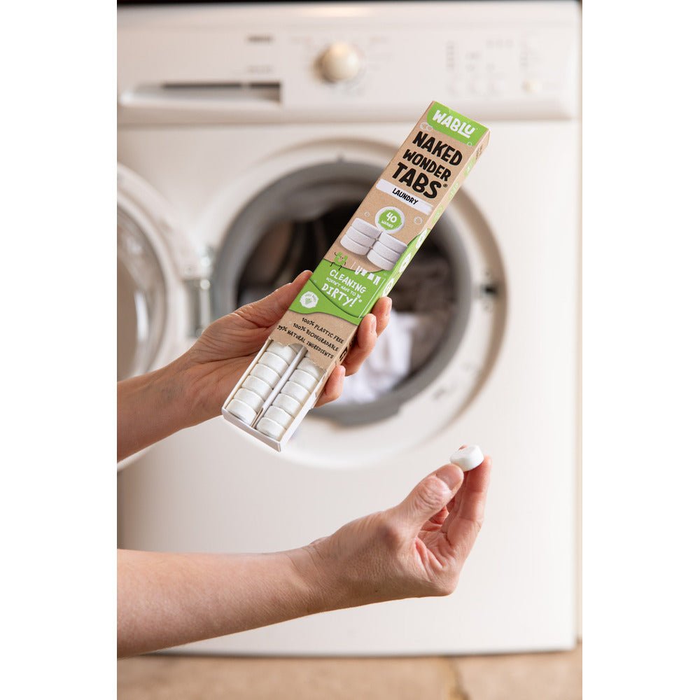 WABLU Naked Wonder Tabs® – Plastic - Free, Biodegradable Laundry Detergent Tabs - 40 pack - REGN