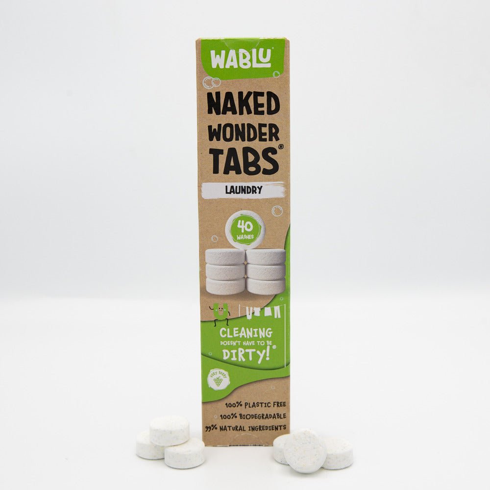 WABLU Naked Wonder Tabs® – Plastic - Free, Biodegradable Laundry Detergent Tabs - 40 pack - REGN