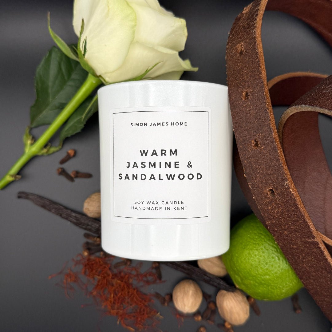 Warm Jasmine & Sandalwood Candle - Luxury Soy Wax - REGN