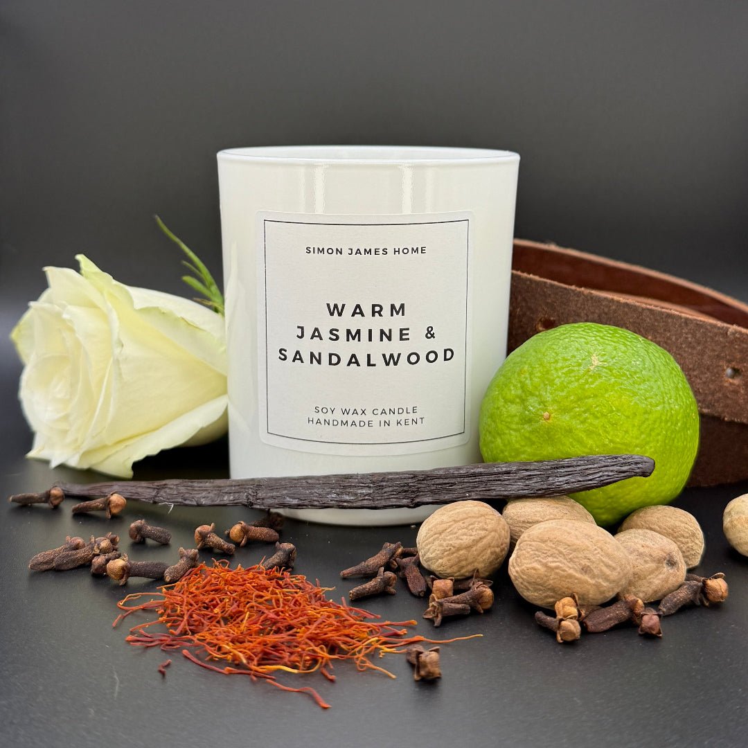 Warm Jasmine & Sandalwood Candle - Luxury Soy Wax - REGN