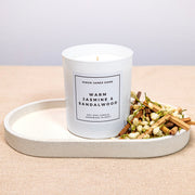 Warm Jasmine & Sandalwood Candle - Luxury Soy Wax - REGN