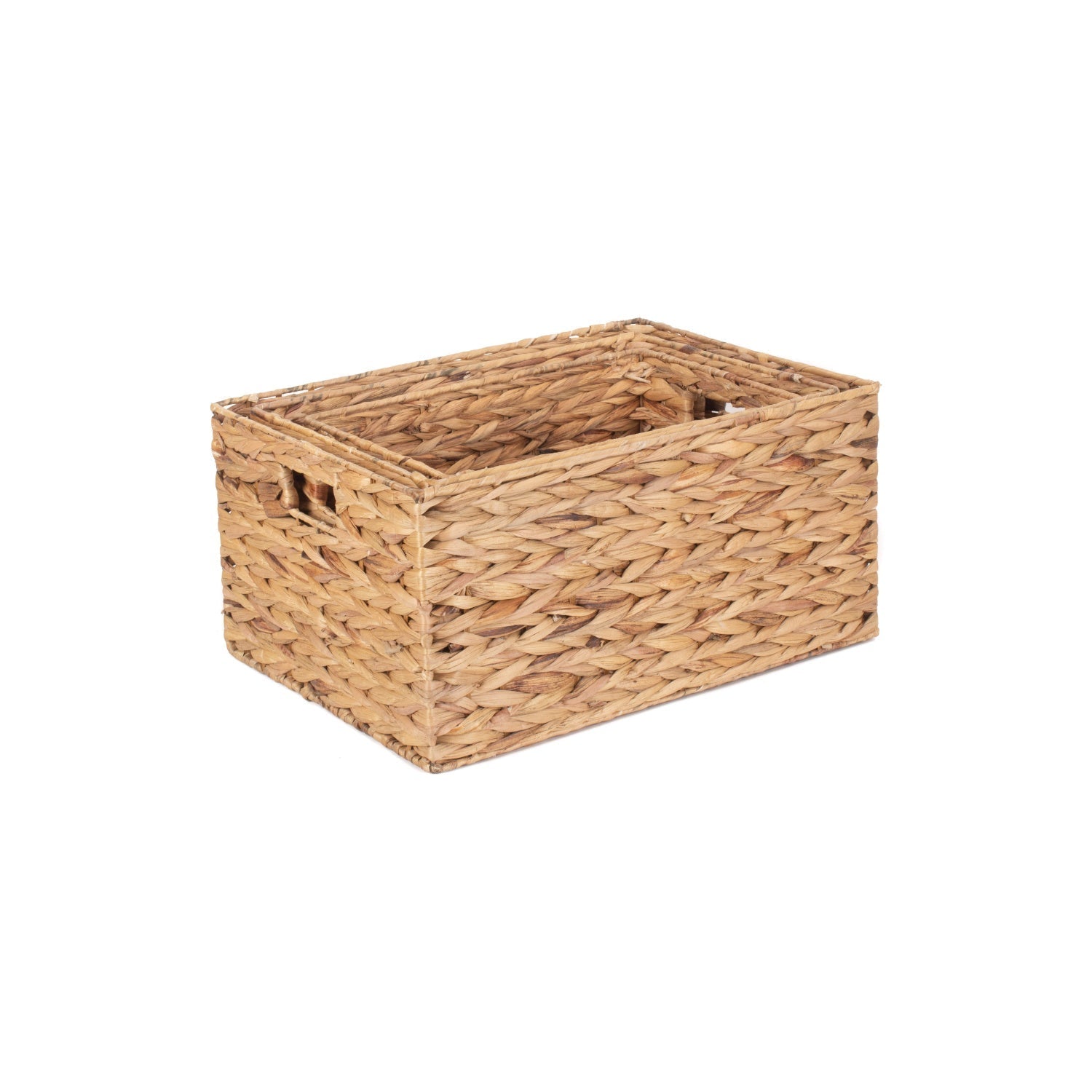 Water Hyacinth Rectangular Storage Baskets Set of 3 - REGN