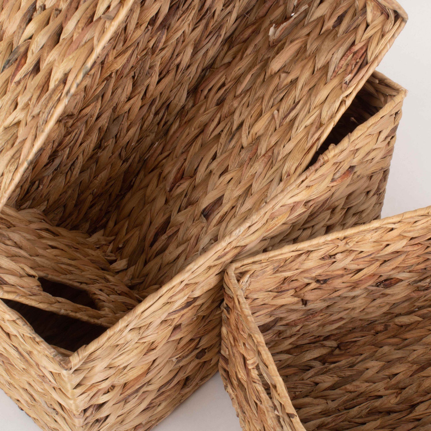 Water Hyacinth Rectangular Storage Baskets Set of 3 - REGN