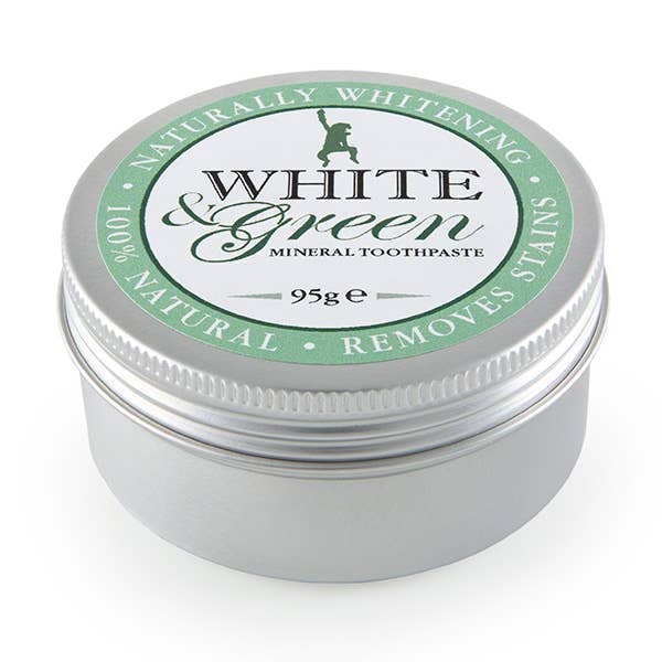 White & Green Mineral Toothpaste 95g – Fluoride - Free Organic Formula - REGN