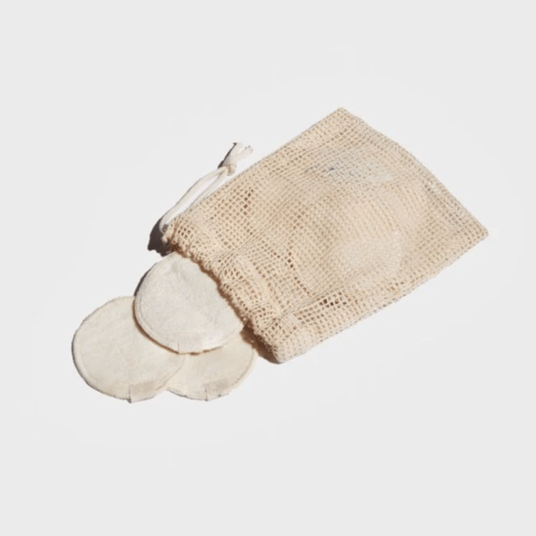White Organic Reusable Cotton Makeup Remover Pads - Eco Cotton Washable Pads, Pack of 16 - REGN
