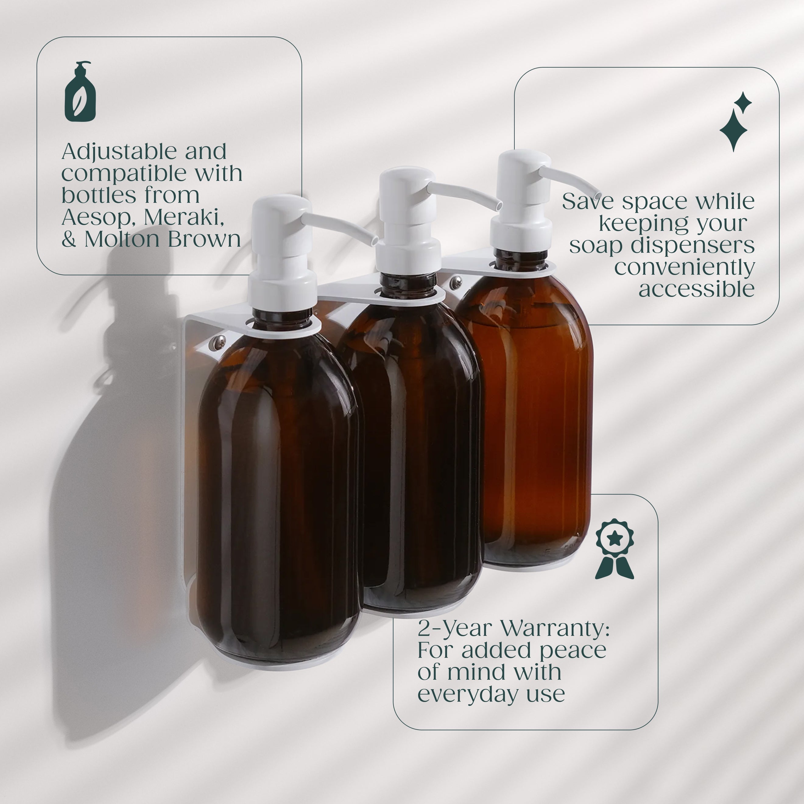 White Triple Bottle Holder - REGN
