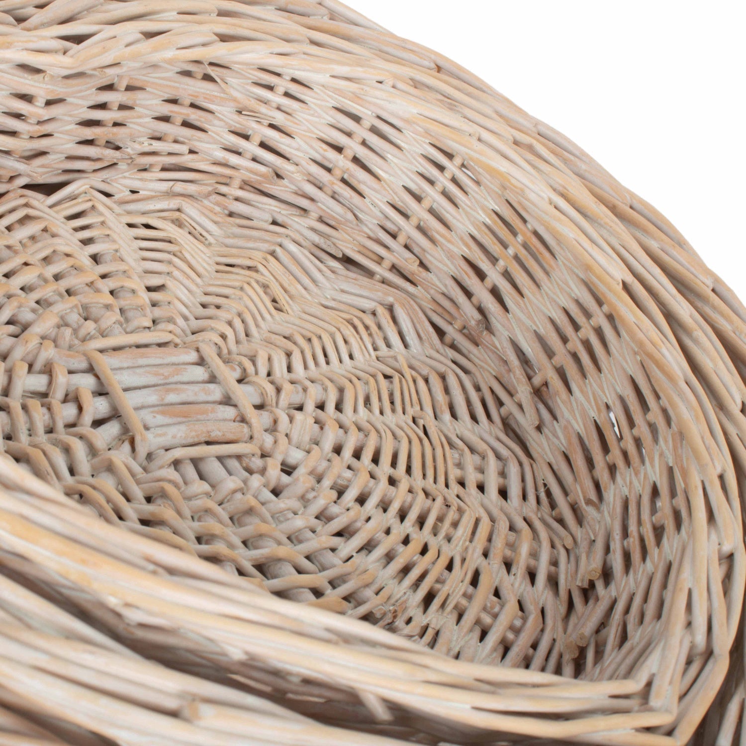 White Wash Heart Shaped Tray Basket Set 3 - REGN