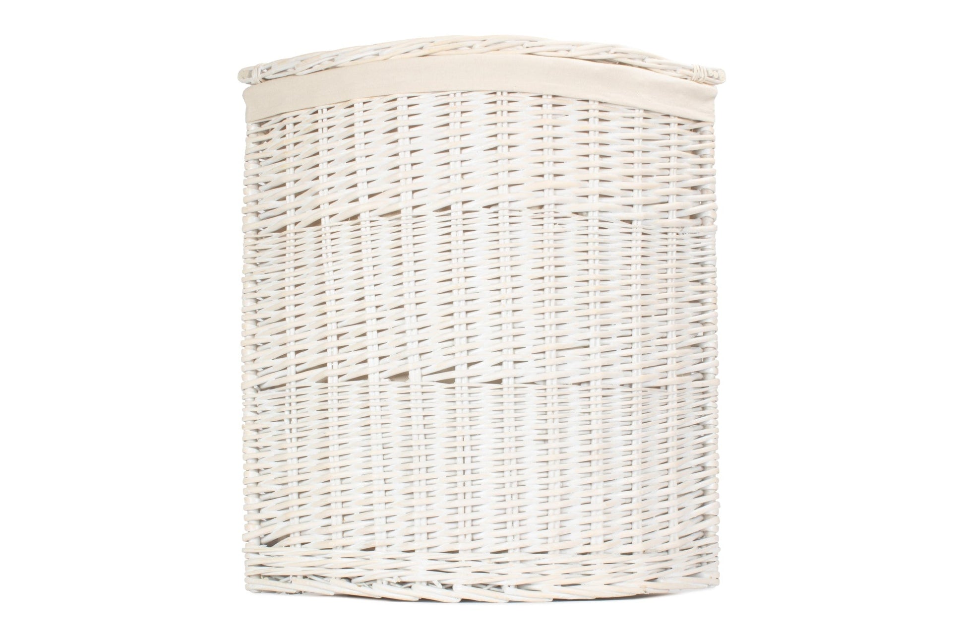 White Wash Willow Corner Laundry Hamper with White Lining - Large - REGN