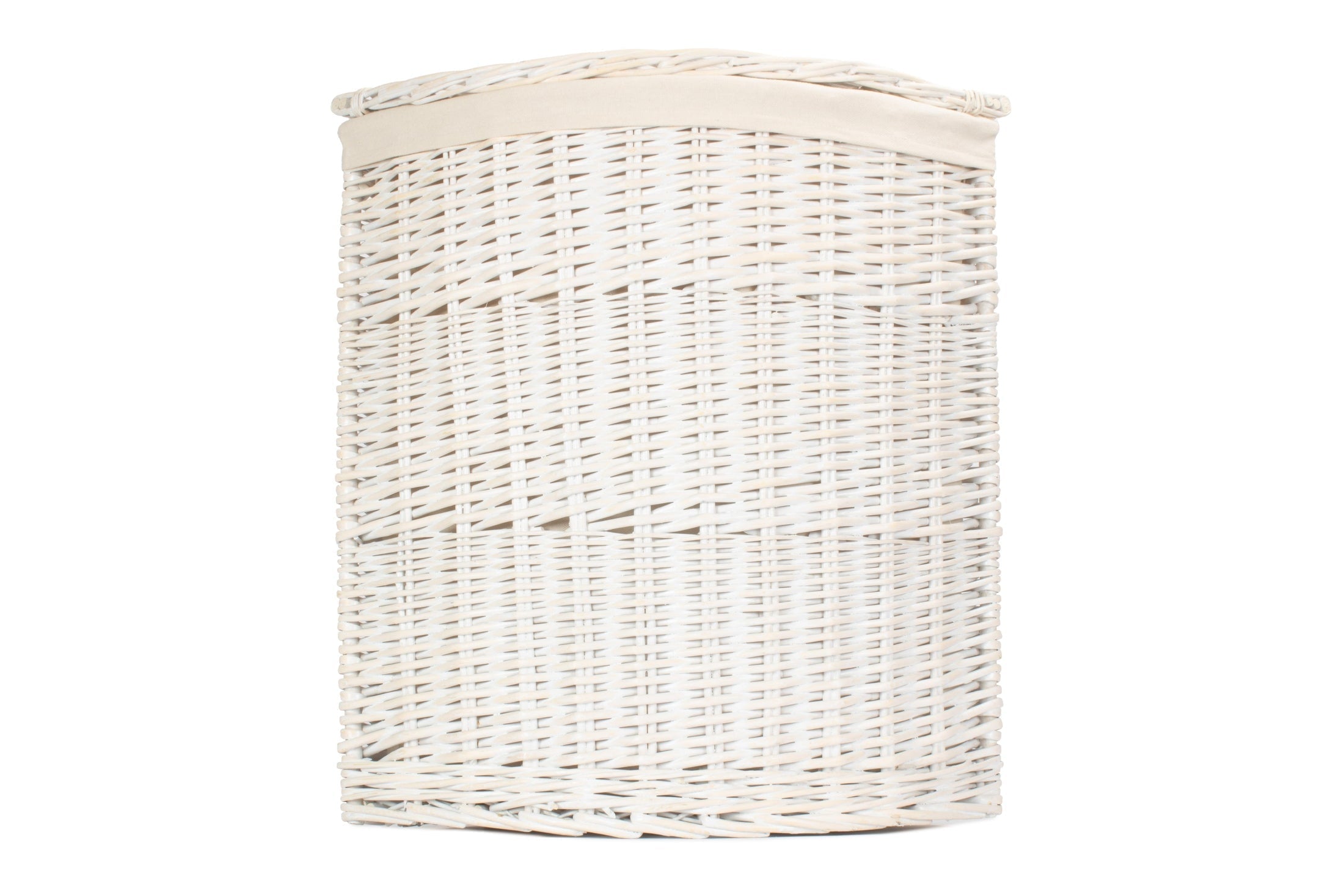 White Wash Willow Corner Laundry Hamper with White Lining - Large - REGN