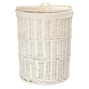 White Wash Willow Round Laundry Hamper with White Lining - Large - REGN