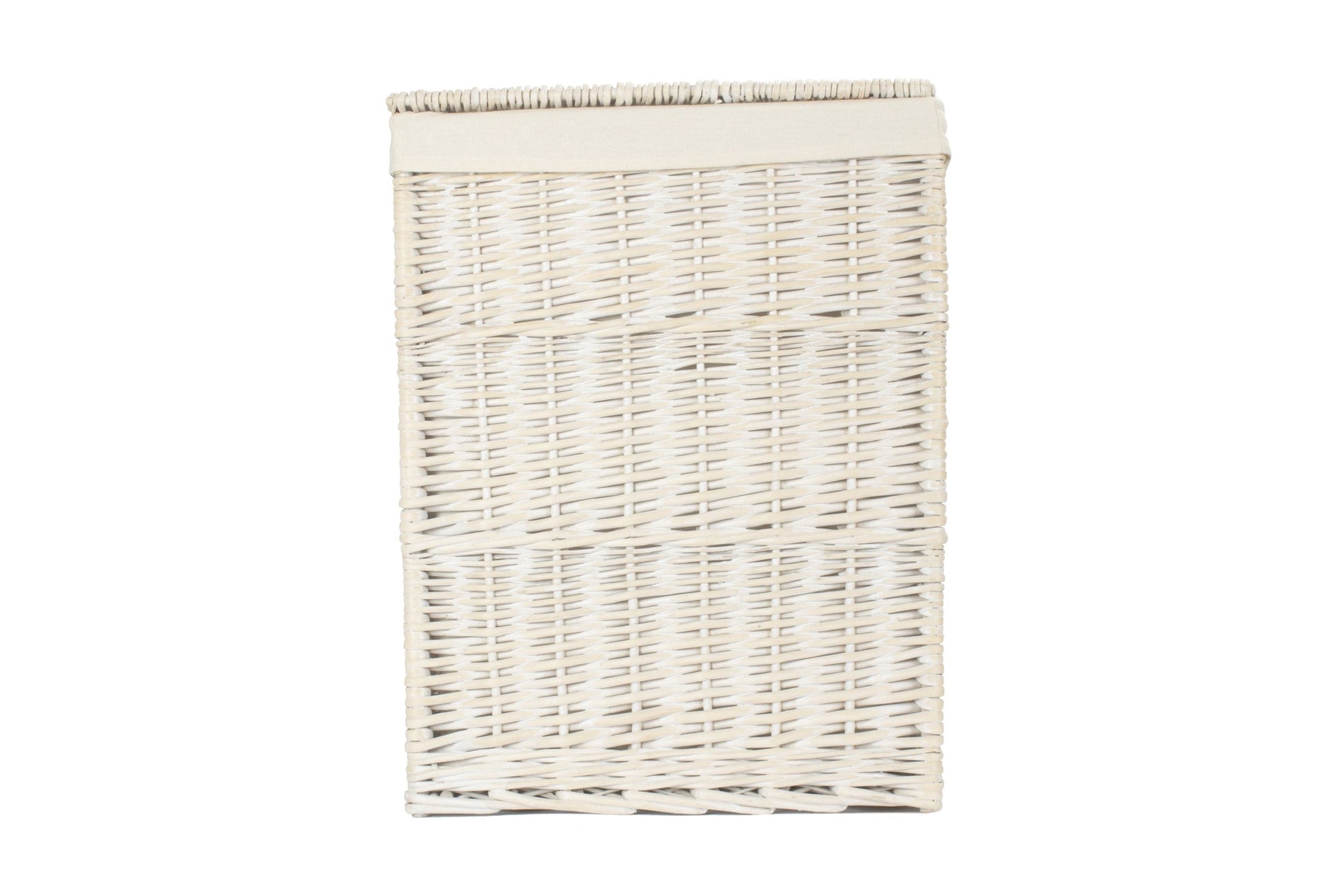 White Wash Willow Square Laundry Hamper with White Lining - Large - REGN