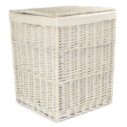White Wash Willow Square Laundry Hamper with White Lining - Large - REGN