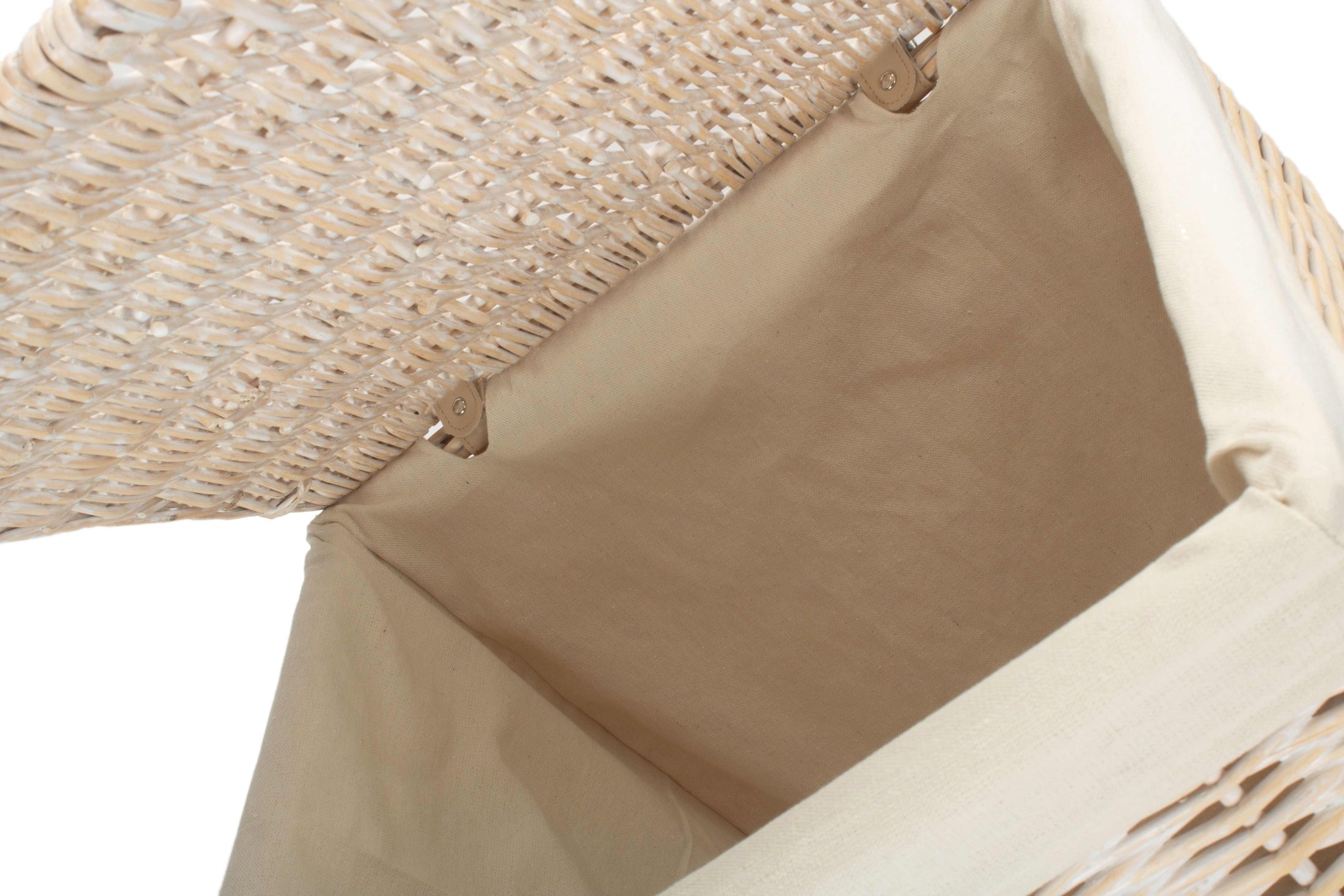White Wash Willow Square Laundry Hamper with White Lining - Large - REGN