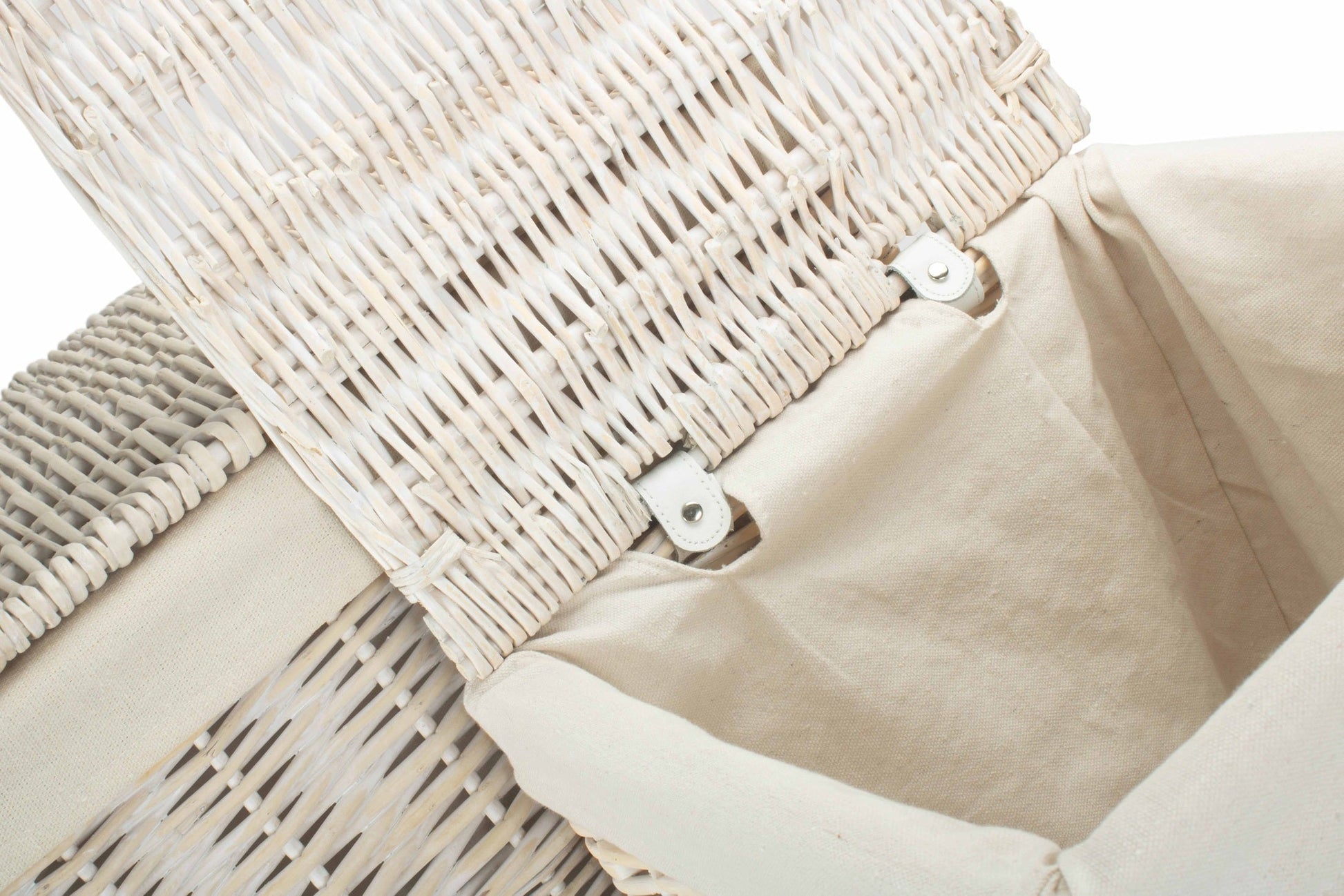 White Wash Willow Square Laundry Hamper with White Lining Set 2 - REGN