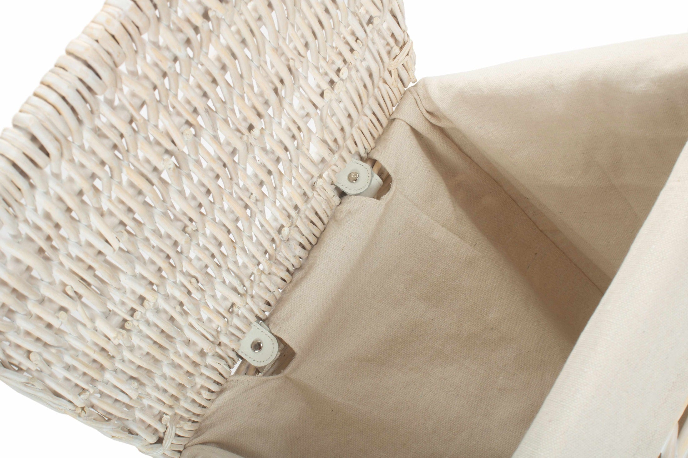 White Wash Willow Square Laundry Hamper with White Lining - Small - REGN