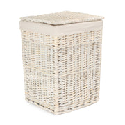 White Wash Willow Square Laundry Hamper with White Lining - Small - REGN