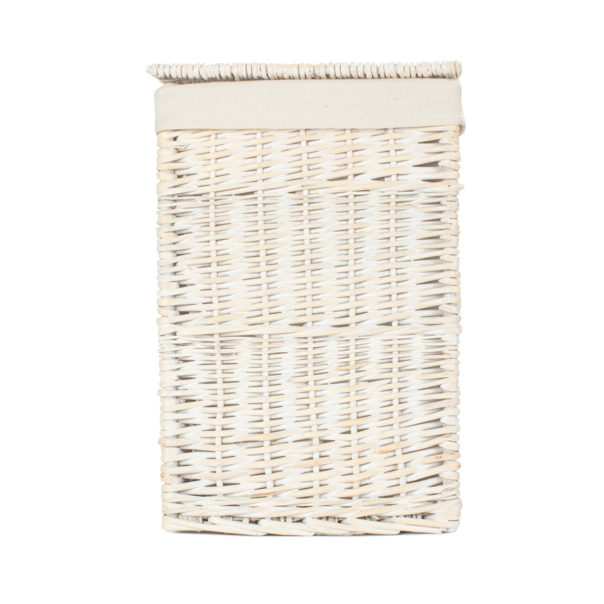 White Wash Willow Square Laundry Hamper with White Lining - Small - REGN