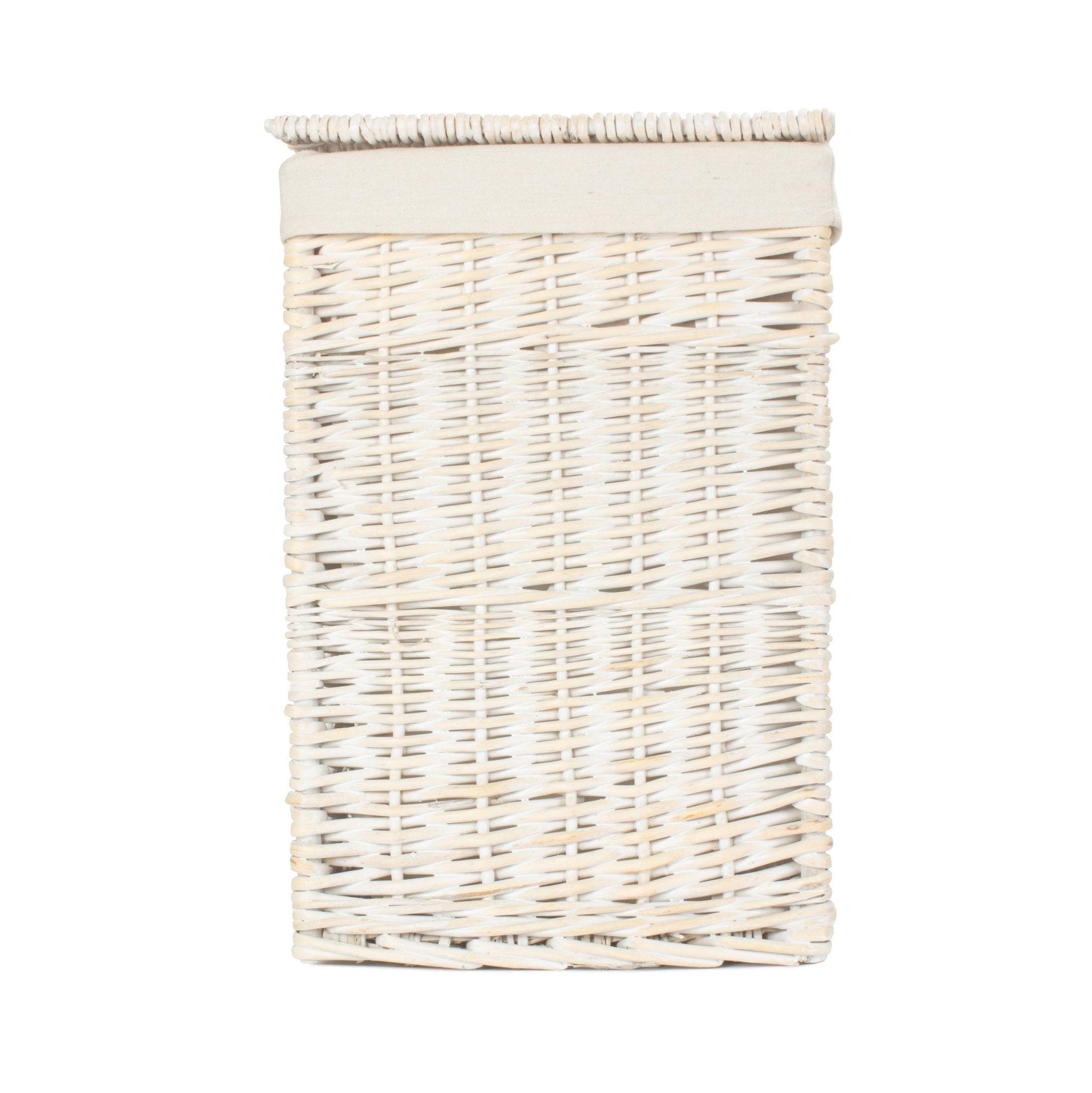 White Wash Willow Square Laundry Hamper with White Lining - Small - REGN